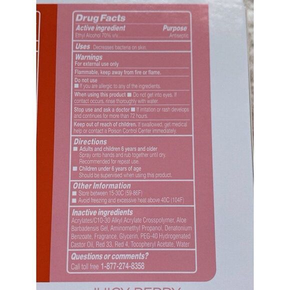 3 Pk 1 Fl Oz Smart Care Scented Hand Sanitizer Spray Berry Passion Fruit Citrus - Picture 8 of 12